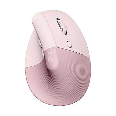 Logitech Lift Vertical Ergonomic Mouse Rose Optical Wireless BluetoothRadio  Frequency Rose USB 4000 dpi Scroll Wheel 6 Buttons SmallMedium HandPalm  Size Right handed - Office Depot