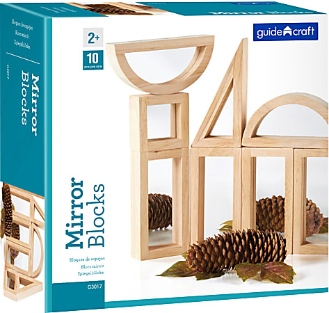 Guidecraft USA Mirror Blocks, Natural, Pack Of 10 Blocks
