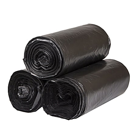 Inteplast LLDPE Can Liners, 1.6 mil, 40" x 46", Black, Pack Of 100 Liners