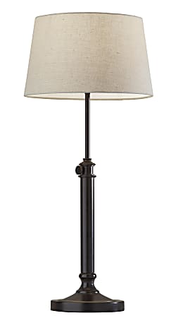 Adesso® Simplee Mitchell 2-Piece Table Lamp Set, Natural Shades/Antique Black Bases