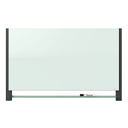 Quartet® Evoque™ Magnetic Unframed Glass Marker Whiteboard, 85" x 48", White/Black