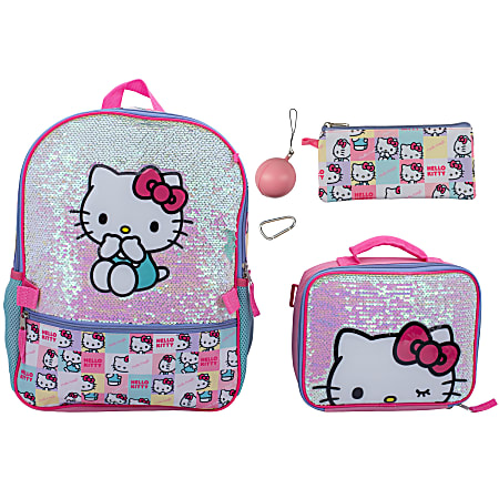 Accessory Innovations Hello Kitty 5-Piece Backpack Set, Pink