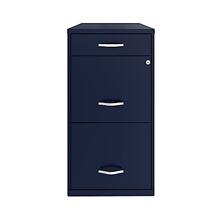 Realspace® SOHO Organizer 18"D Vertical 3-Drawer File Cabinet, 30% Recycled, Navy