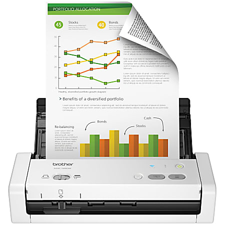 Brother ADS 1250W Wireless Portable Color Desktop Scanner - Office Depot