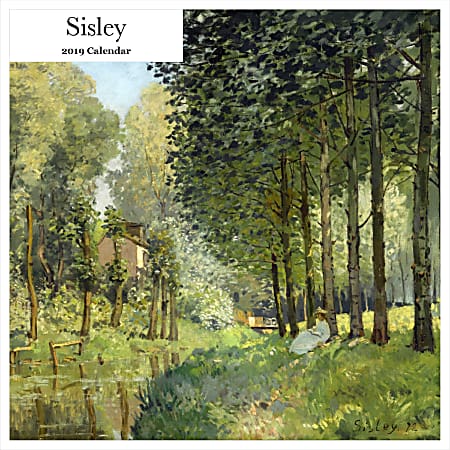 Retrospect Square Monthly Wall Calendar, Alfred Sisley, 12-1/2" x 12", Multicolor, January to December 2019