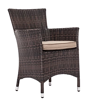 Zuo® Outdoor South Bay Guest Chair, 34 3/10"H x 20"W x 18 9/10"D, Brown