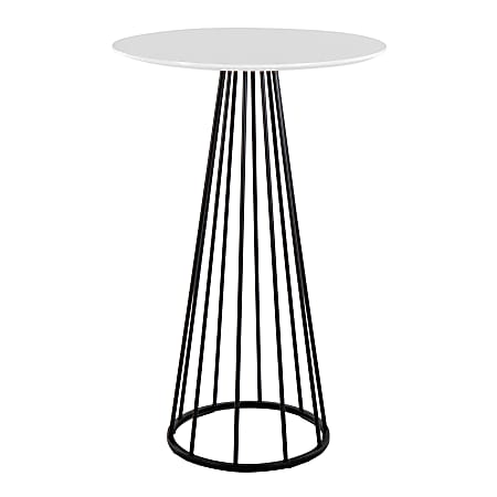 LumiSource Canary Contemporary Glam Bar Table, 42”H x 27”W x 27”D, Black/White