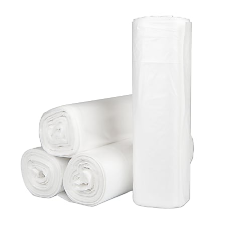 Inteplast HDPE Can Liners, 12 Microns, 40" x 48", Natural, Pack Of 250 Liners