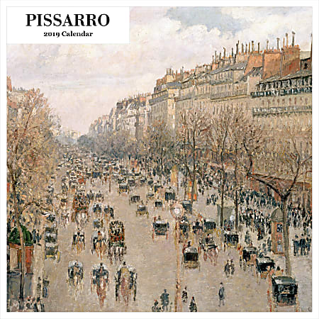 Retrospect Square Monthly Wall Calendar, Camille Pissarro, 12-1/2" x 12", Multicolor, January to December 2019