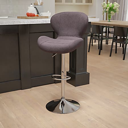 Flash Furniture Contemporary Adjustable Fabric Bar Stool, Gray/Charcoal