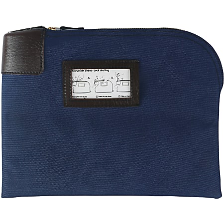 Sparco Locking Currency Bag 8.50 Width x 11 Length Navy 1Pack Coin Currency Document Office Depot