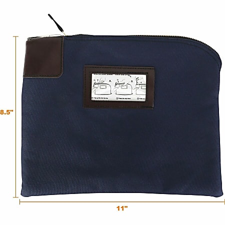 Sparco Locking Currency Bag 11 Length x 8.50 Width Navy Coin