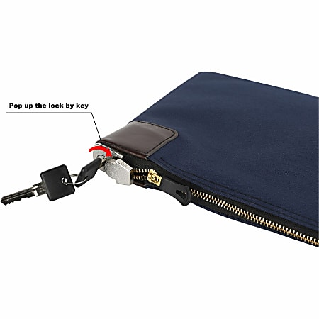 Sparco Locking Currency Bag 11 Length x 8.50 Width Navy Coin