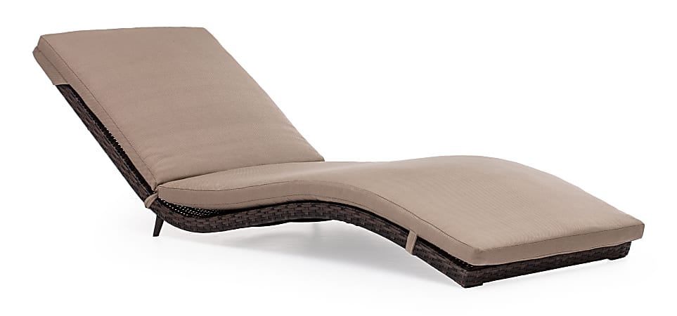 Zuo® Outdoor Gemini Guest Lounge Chair, 22 9/10"H x 26 3/5"W x 72"D, Brown
