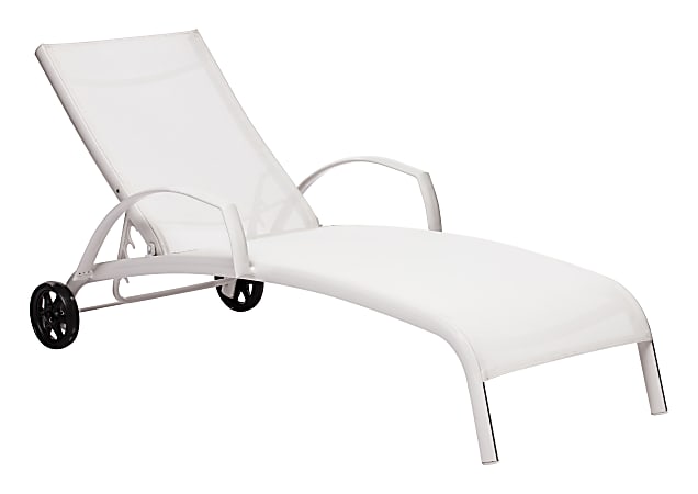 Zuo® Outdoor Casam Lounge Chair, 33"H x 24 2/5"W x 69 7/10"D, White