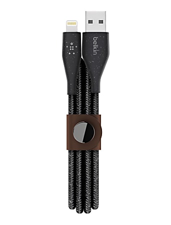 Belkin® DuraTek Plus Lightning To USB-A Cable With Strap, 4', Black, F8J236BT04-BLK