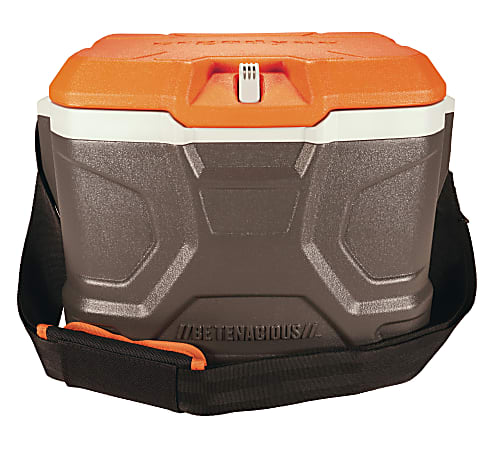 Ergodyne Chill-Its 5170 17-Qt Industrial Hard-Sided Cooler, 16-1/4"H x 12"W x 12"D, Orange/Gray