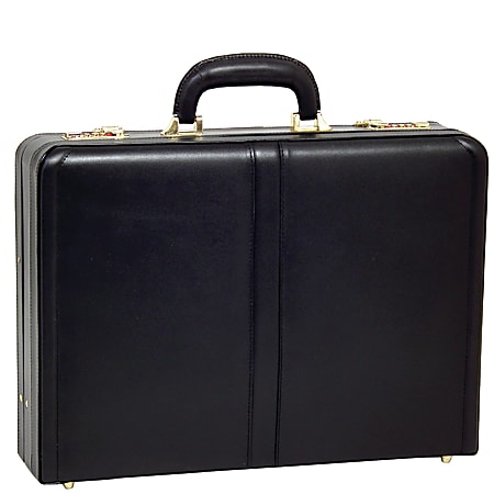 McKleinUSA Harper Leather Attache Case, Black