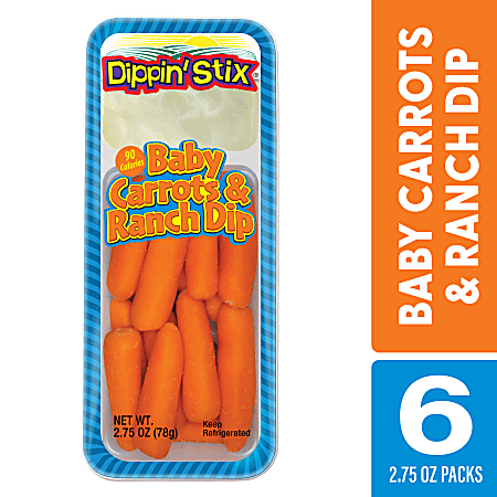 Dippin Stix Baby Carrots and Ranch Dip 2.75 Oz Pack Of 6