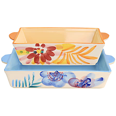 Spice by Tia Mowry 2-Piece Goji Blossom Handpainted Bakeware Set