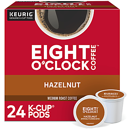 Eight O'Clock® Single-Serve Coffee K-Cup® Pods, Hazelnut, Carton Of 24