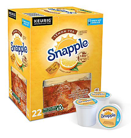 Snapple® Lemon Iced Tea Single-Serve K-Cups®, 0.47 Oz, Carton Of 22