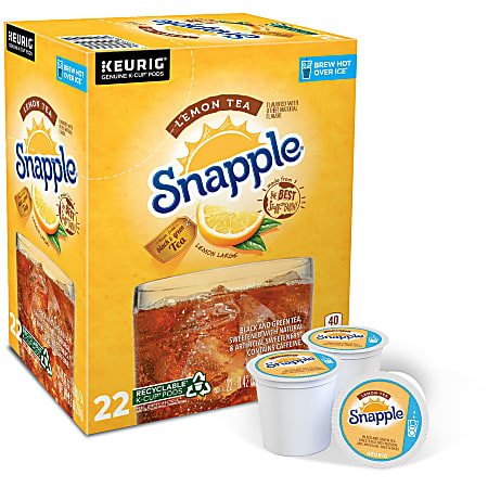 Snapple Lemon Iced Tea Single Serve K Cups 0.47 Oz Carton Of 22 ODP Business Solutions