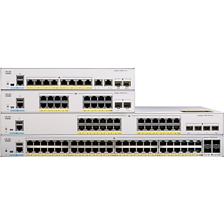 Cisco Catalyst C1000-16P Ethernet Switch - 16 Ports - Manageable - 2 Layer Supported - Modular - 2 SFP Slots - 136.92 W Power Consumption - Twisted Pair, Optical Fiber - Rack-mountable