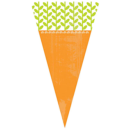 Amscan 370103 Easter Carrot-Shaped Cellophane Treat Bags, Medium, Orange, 15 Bags Per Pack, Set Of 5 Packs