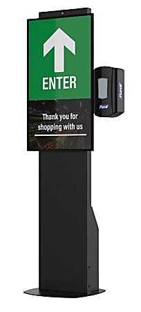 Viewsonic STND-059 Health Flex Hand Sanitizing Station, 60"H x 16"W x 16"D, Black