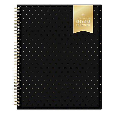 Day Designer RY22 Monthly Planner, 8-1/2" x 11", Swiss Dot, January To December 2022, 133261