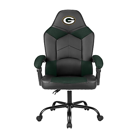 Imperial Adjustable Oversized Vinyl High-Back Office Task Chair, NFL Green Bay Packers, Black/Green