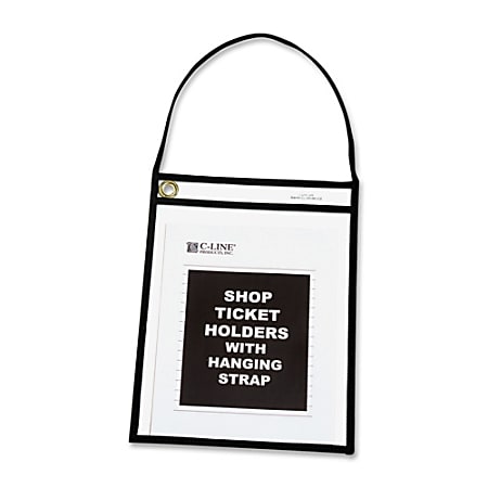 C-Line Stitched Shop Ticket Holders, 9" x 12", Clear, Box Of 15