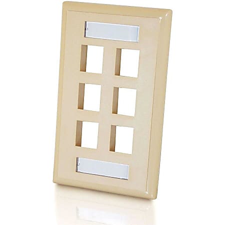 C2G 6-Port Single Gang Multimedia Keystone Wall Plate - Ivory - 6 x Socket(s) - Ivory