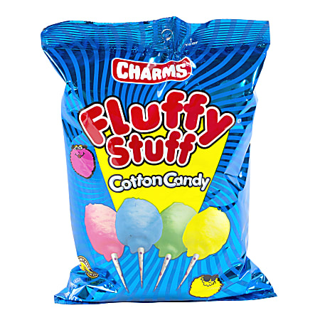 Fluffy Stuff Cotton Candy Bags, 2.5 Oz, Pack Of 12