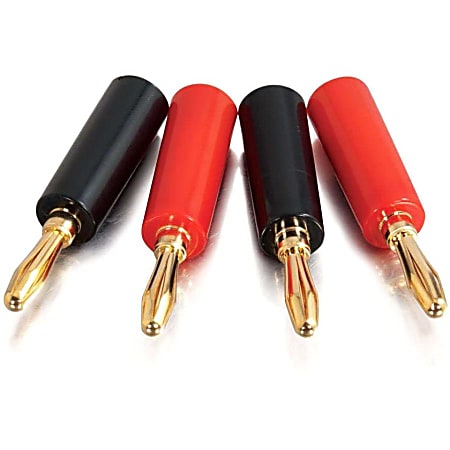 C2G 12 AWG Screw-On Banana Plug Speaker Connector - 4pk - Banana Plug