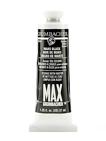 Grumbacher Max Water Miscible Oil Colors, 1.25 Oz, Mars Black, Pack Of 2