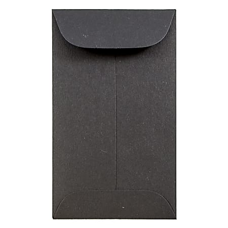 JAM Paper® Coin Envelopes, #3, Gummed Seal, Black, Pack Of 50 Envelopes