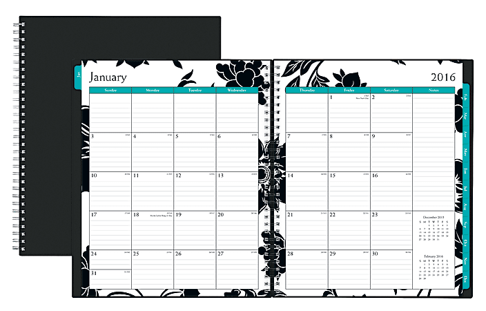 Blue Sky™ Wire-O Monthly Planner, 8" x 10", 50% Recycled, Barcelona, January–December 2016