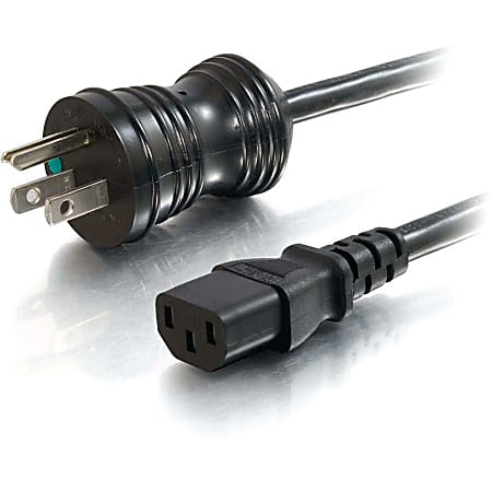 C2G 2ft 18 AWG Hospital Grade Power Cord (NEMA 5-15P to IEC320C13) - Black -  - 48013