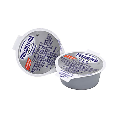 Philadelphia Cream Cheese, Original, 0.75 oz Cup, 50/Carton, Ships in 1-3 Business Days Philadelphia Cream Cheese, Original, 0.75 oz Cup, 50/Carton, Ships in 1-3 Business Days