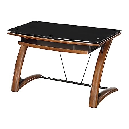 Whalen® Tribeca Desk, Dark Mahogany/Glass