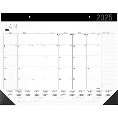 2025 AT-A-GLANCE® Contemporary Monthly Desk Pad Calendar, 21-3/4" x 17", January To December, SK24X00