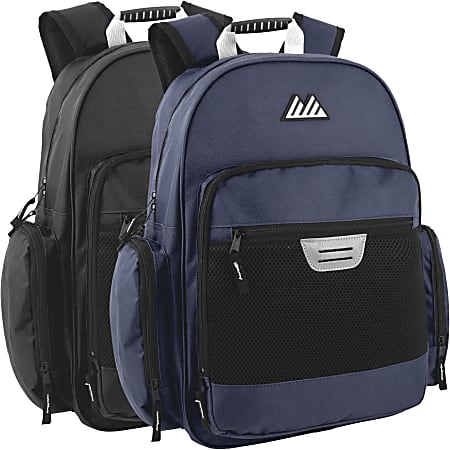 Summit Ridge Multi-Pocket Backpacks With 17" Laptop Pockets, Black/Navy, Total Qty 24