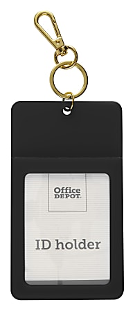 Office Depot® Brand BTS Fashion Silicone Badge Holder, 4 1/2"H x 2 5/8"W x 1/4"D, Black