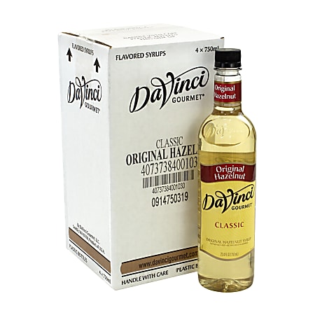 DaVinci Gourmet Syrup, Hazelnut, 25.36 Oz, Pack Of 4 Bottles