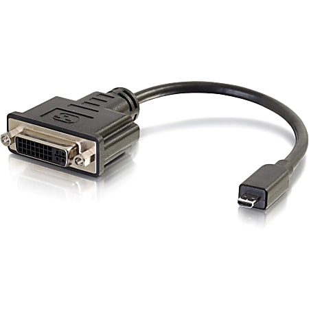 C2G 8in HDMI to DVI Adapter Micro HDMI Adapter Male to Female Black DVI DHDMI for AudioVideo Device 1 x HDMI Micro Type Male Digital AudioVideo 1 x DVI