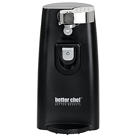 Better Chef Deluxe Electric Can Opener With Built-in Knife Sharpener And Bottle Opener, Black