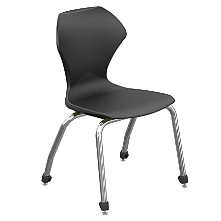 Marco Group™ Apex™ Series Stacking Chairs, 18-Inch, Black/Chrome, Set Of 4