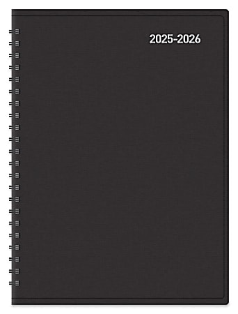 2025-2026 Office Depot® Brand 18-Month Weekly/Monthly Academic Planner, 6" x 8", 30% Recycled, Black, July 2025 To December 2026